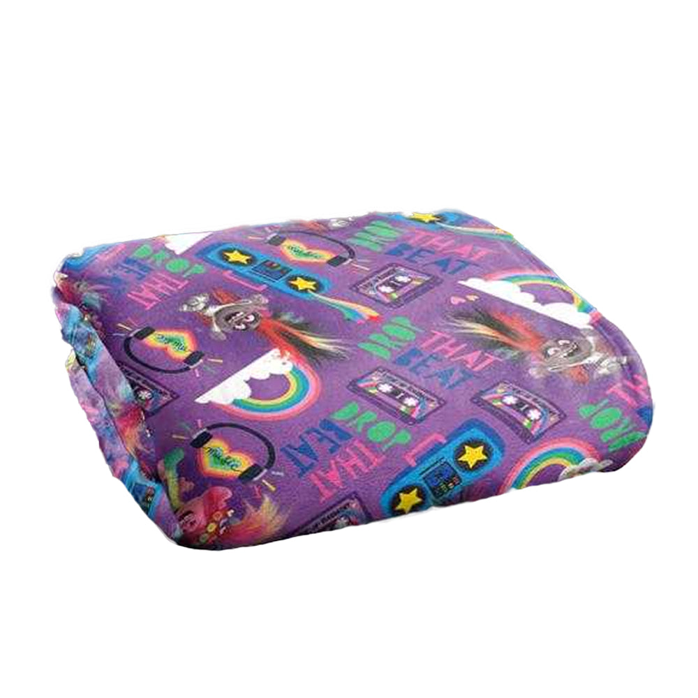 Multicoloured - Back - Trolls Silky All-Over Print Soft Touch Blanket