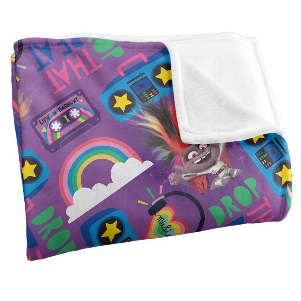 Multicoloured - Side - Trolls Silky All-Over Print Soft Touch Blanket
