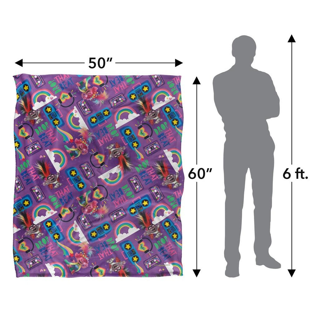 Multicoloured - Lifestyle - Trolls Silky All-Over Print Soft Touch Blanket