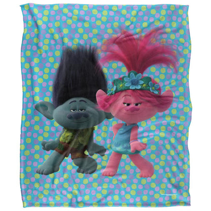 Multicoloured - Front - Trolls Silky Group Soft Touch Blanket