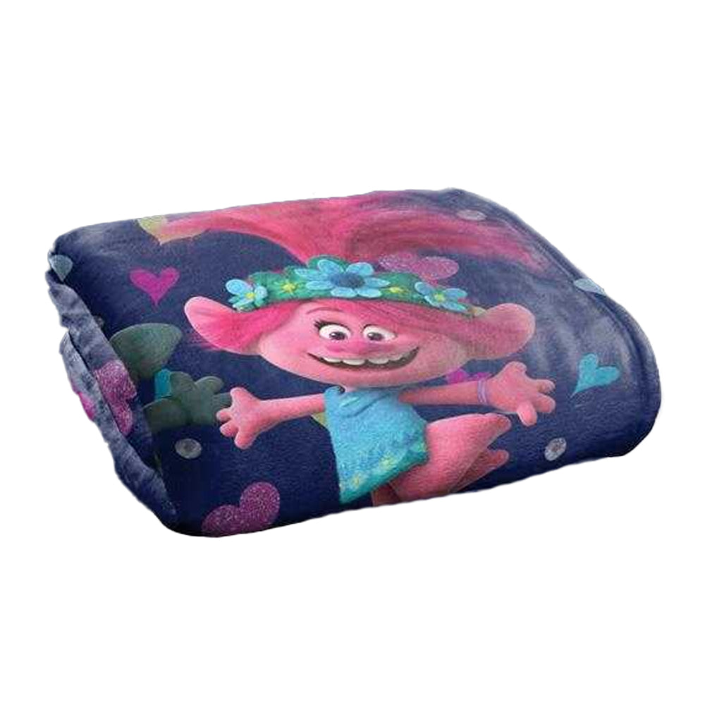 Multicoloured - Back - Trolls Pat A Cake Silky Soft Touch Blanket