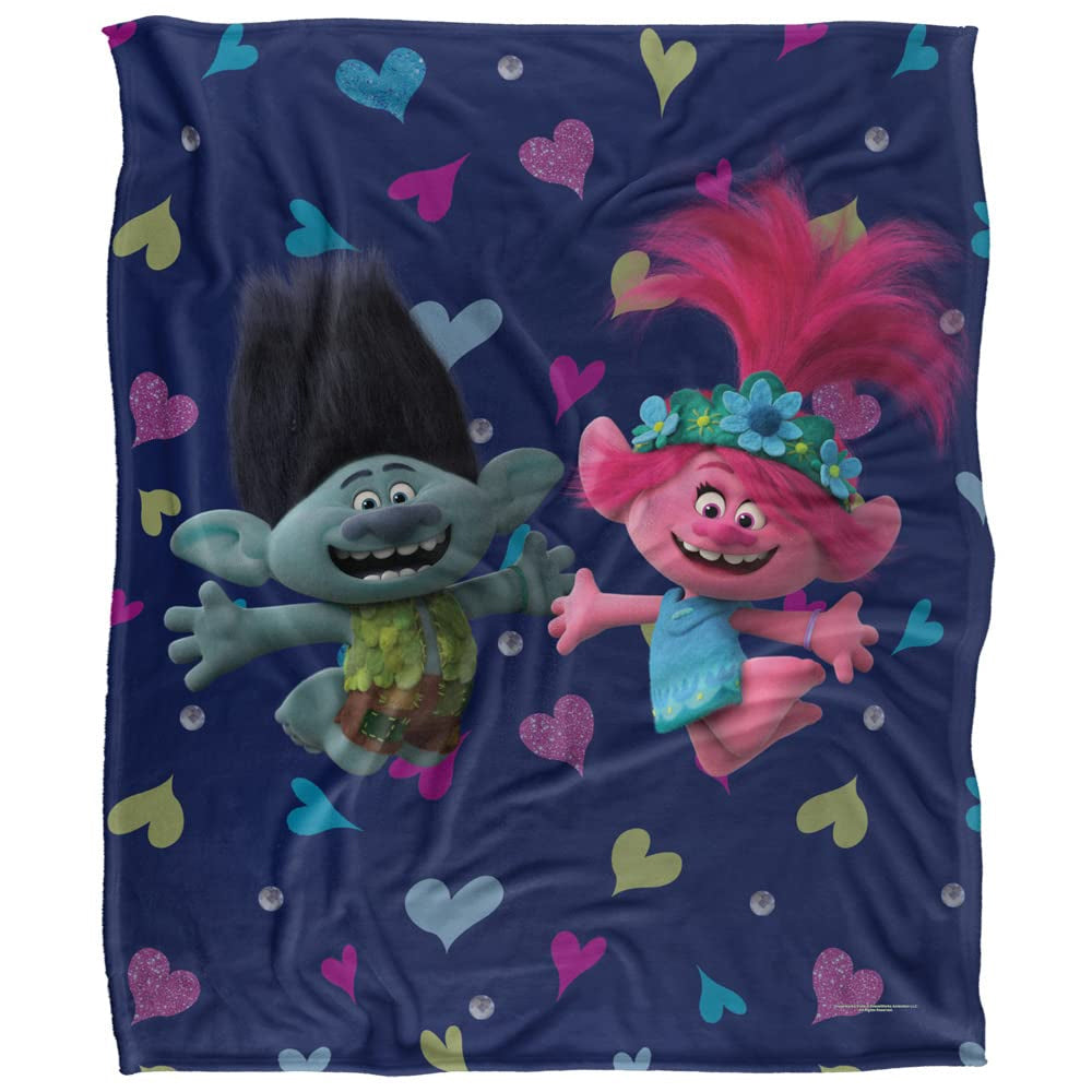 Multicoloured - Front - Trolls Pat A Cake Silky Soft Touch Blanket