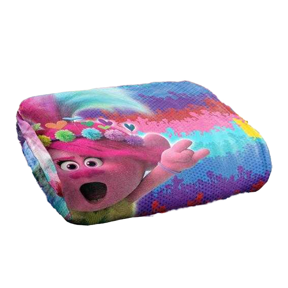 Multicoloured - Back - Trolls Music Rules Silky Soft Touch Blanket
