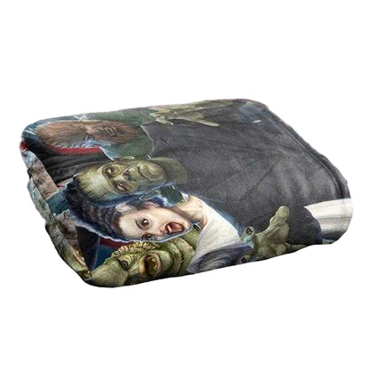 Multicoloured - Back - Universal Monsters Silky Group Soft Touch Blanket