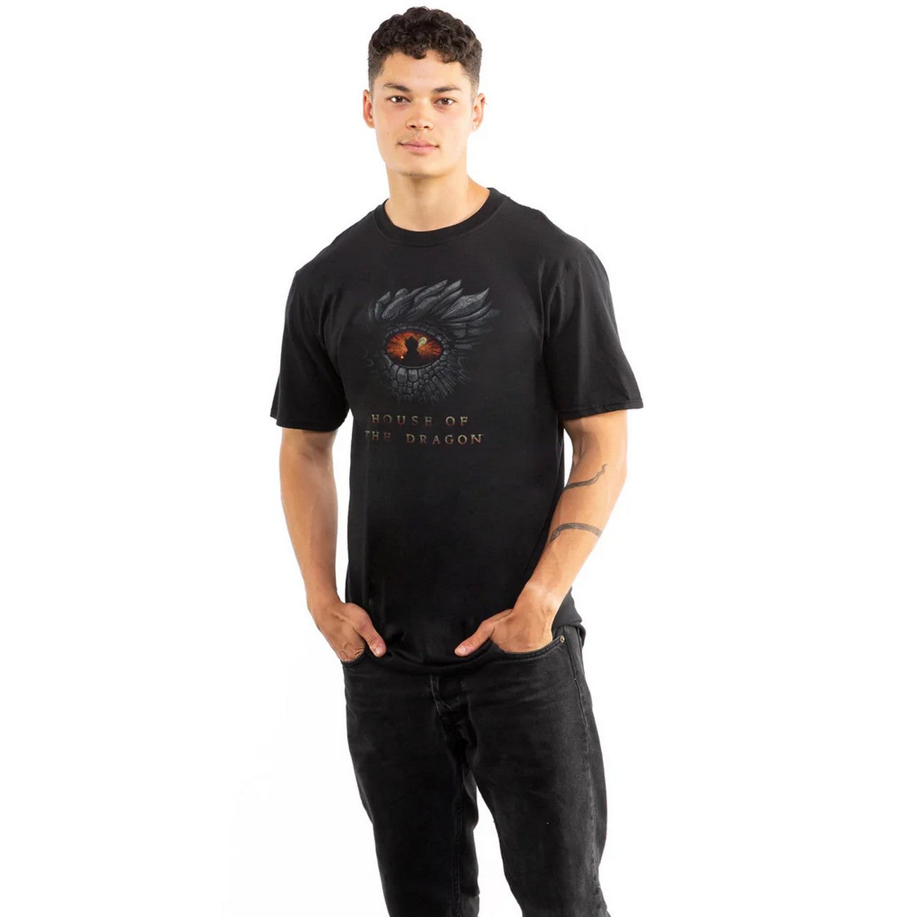 Black - Back - House Of The Dragon Mens Dragon Eye T-Shirt