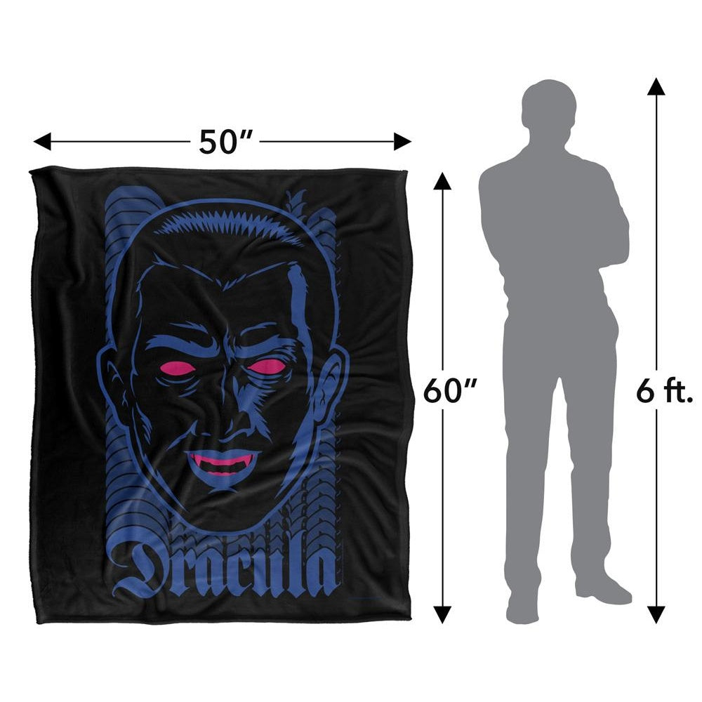 Blue-Black - Lifestyle - Universal Monsters Silky Neon Dracula Soft Touch Blanket