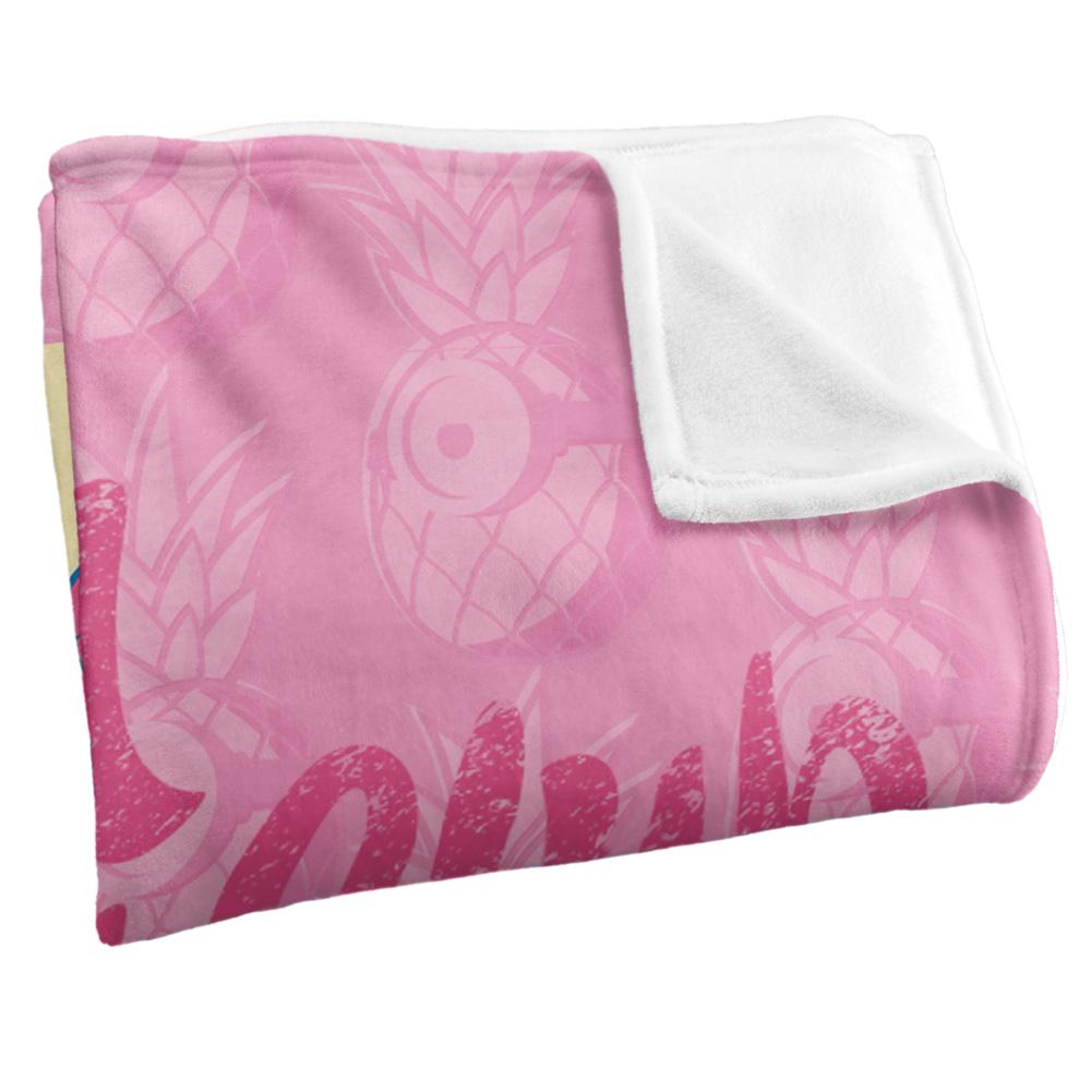 Pink-Multicoloured - Side - Minions Beach Bum Club Silky Stuart Soft Touch Blanket