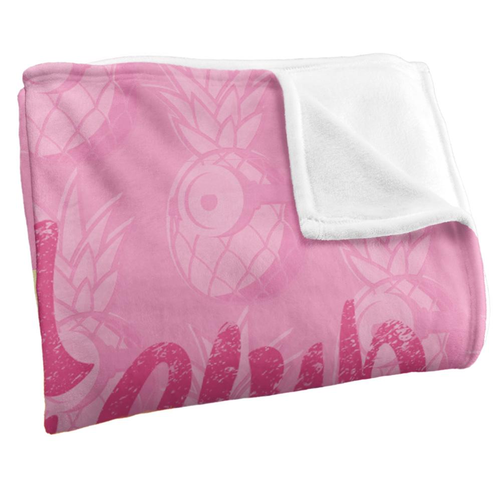 Pink-Multicoloured - Side - Minions Beach Bum Club Silky Bob Soft Touch Blanket