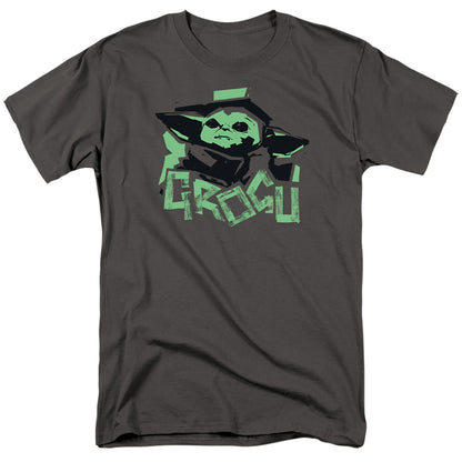 Charcoal - Front - Star Wars Mandalorian Mens Grogu Paint T-Shirt