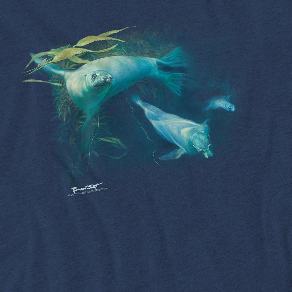 Navy - Pack Shot - Wildlife Unisex Adult Kelp Patrol Heather T-Shirt