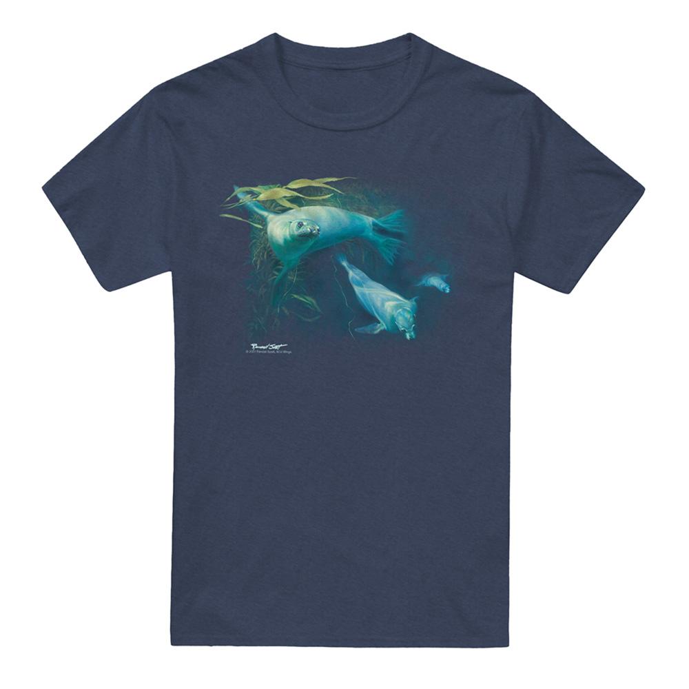 Navy - Front - Wildlife Unisex Adult Kelp Patrol Heather T-Shirt