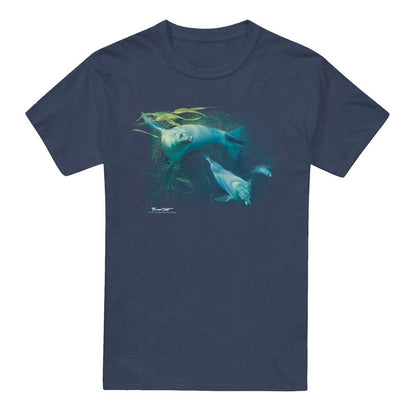 Navy - Front - Wildlife Unisex Adult Kelp Patrol Heather T-Shirt