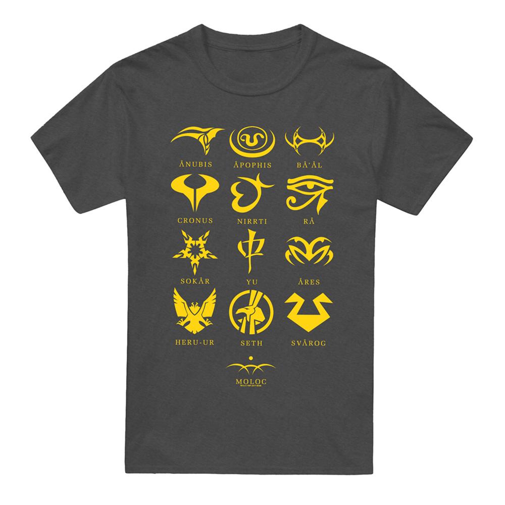 Charcoal - Front - Stargate SG-1 Unisex Adult Goauld Characters Heather T-Shirt