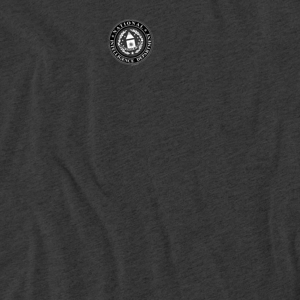 Charcoal - Pack Shot - Stargate SG-1 Unisex Adult National Intelligence Department Logo Heather T-Shirt