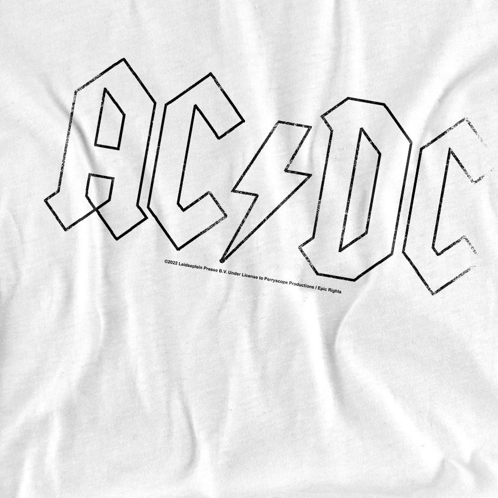 White - Pack Shot - AC-DC Unisex Adult Outline Logo T-Shirt