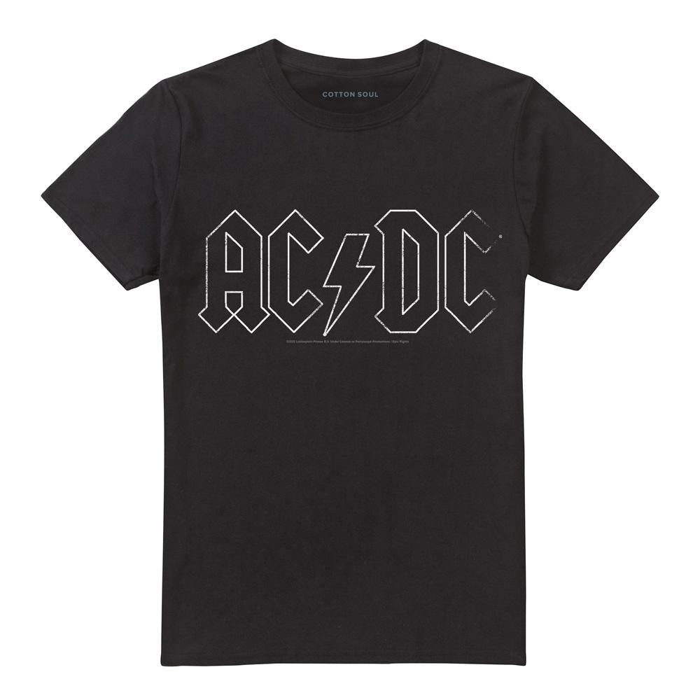 Black - Front - AC-DC Unisex Adult Outline Logo T-Shirt