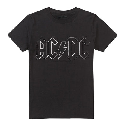 Black - Front - AC-DC Unisex Adult Outline Logo T-Shirt