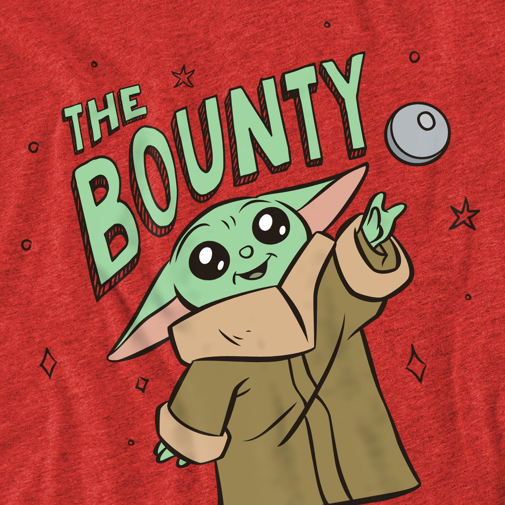 Red - Back - Star Wars Mandalorian Mens The Bounty Grogu Heather T-Shirt