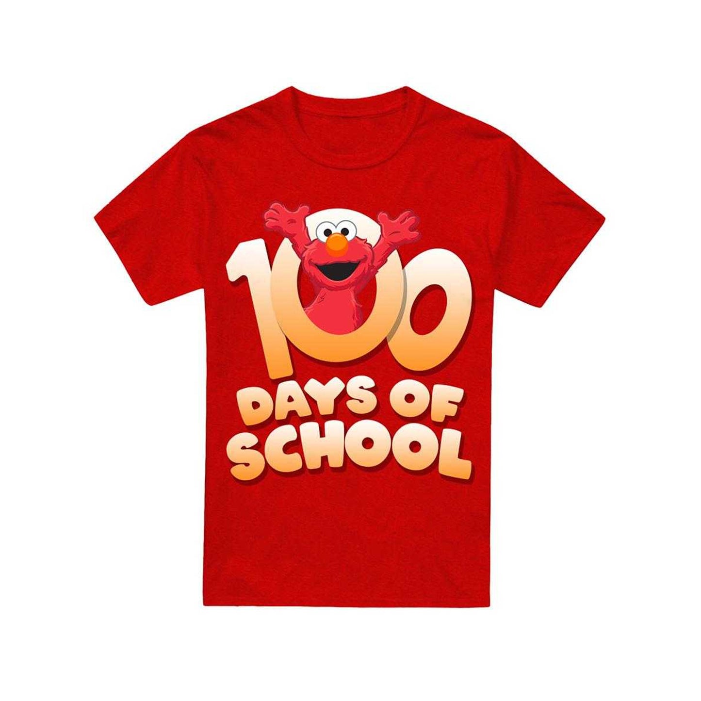 Red - Front - Sesame Street Unisex Adult 100 Days Of School Elmo Heather T-Shirt
