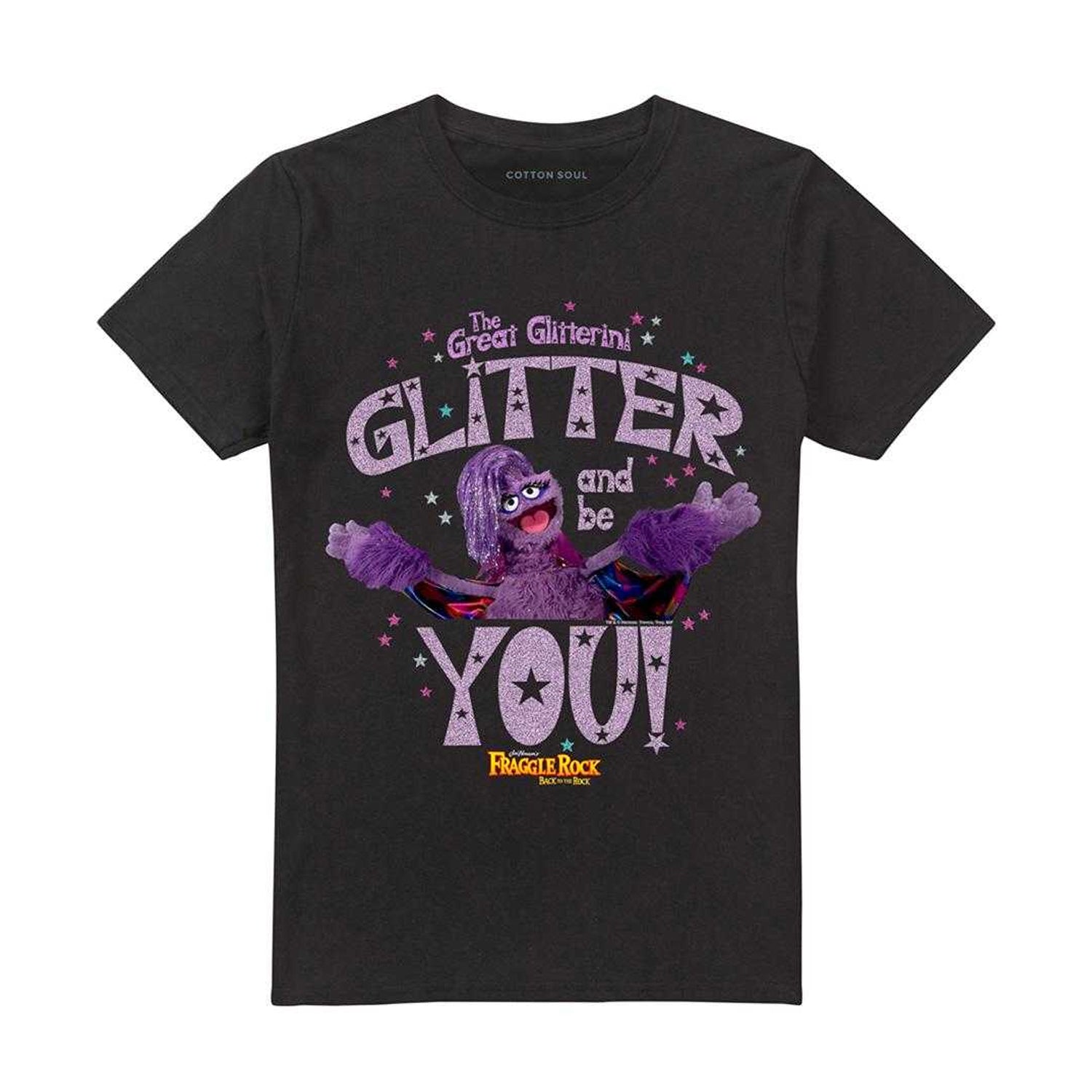 Black - Front - Fraggle Rock Unisex Adult The Great Glitterini Glitter  And Be You T-Shirt
