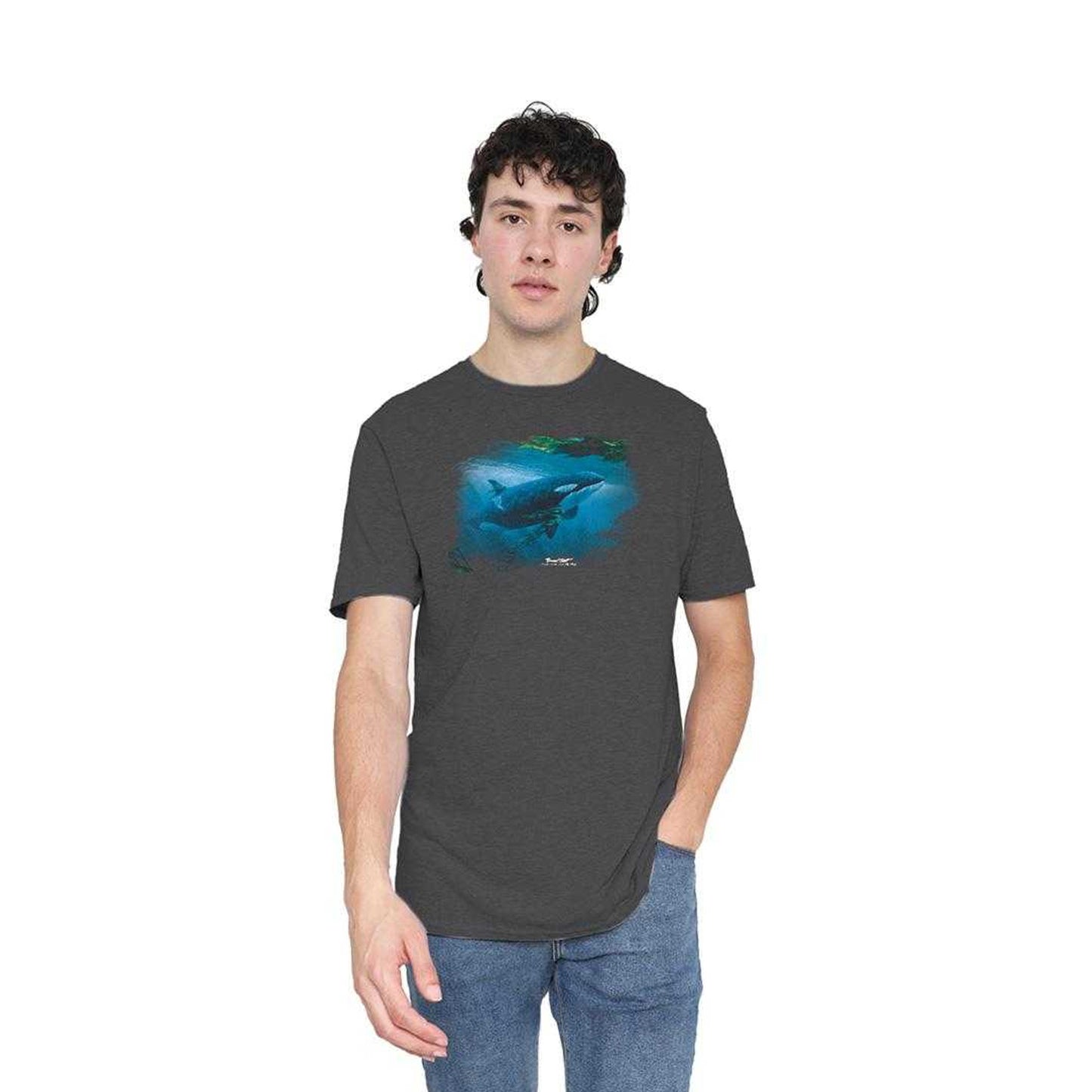 Charcoal - Lifestyle - Wildlife Unisex Adult Pursuit Thru The Kelp Orca Heather T-Shirt