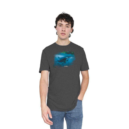 Charcoal - Lifestyle - Wildlife Unisex Adult Pursuit Thru The Kelp Orca Heather T-Shirt