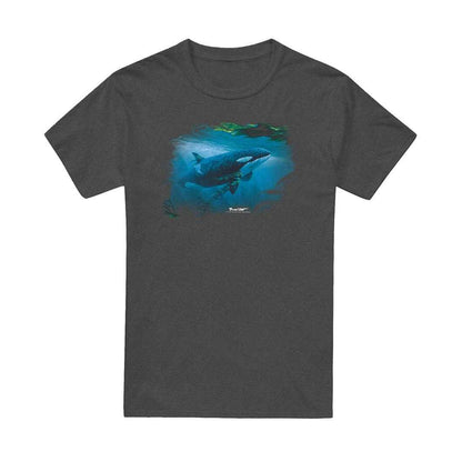 Charcoal - Front - Wildlife Unisex Adult Pursuit Thru The Kelp Orca Heather T-Shirt