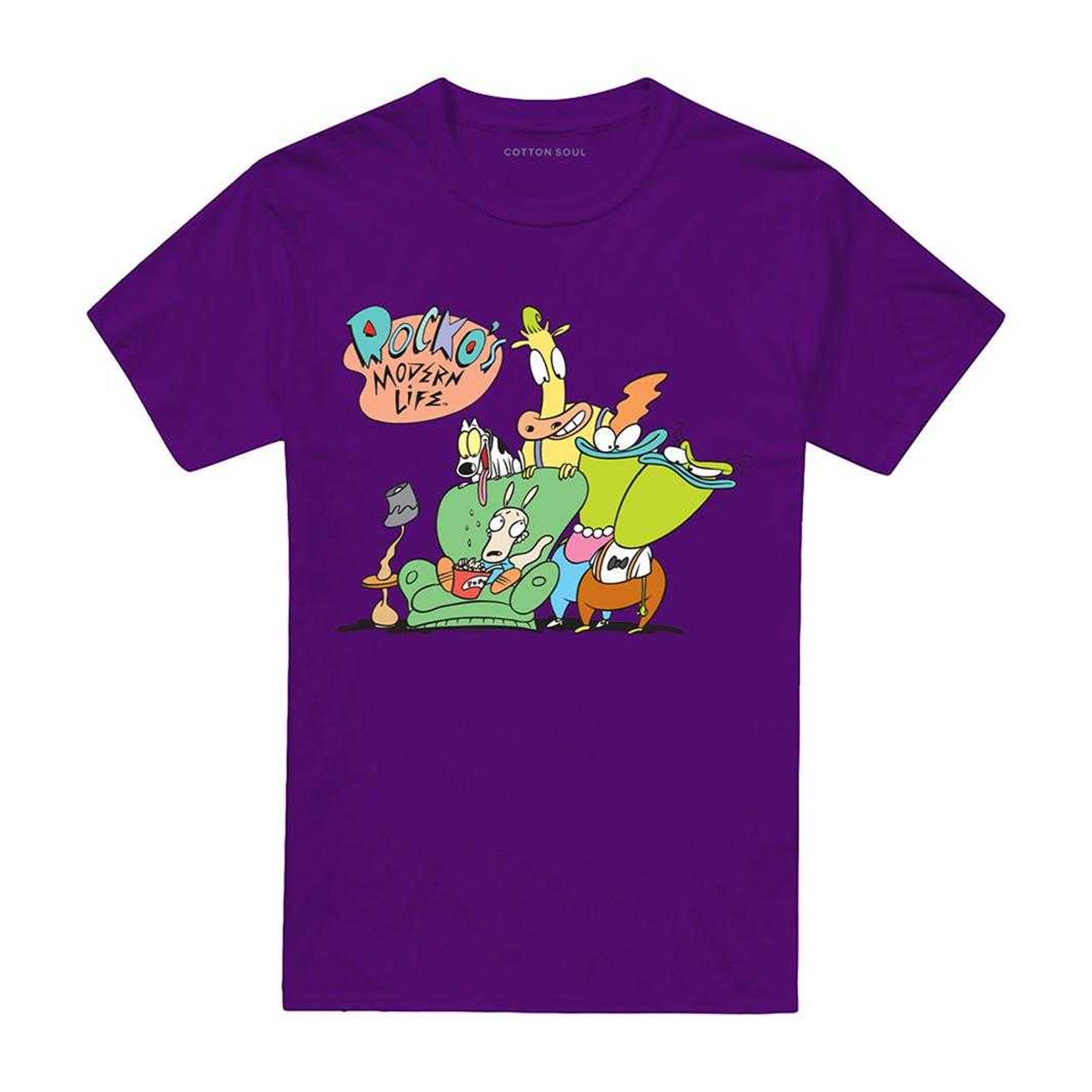Purple - Front - Rocko´s Modern Life Unisex Adult Characters T-Shirt