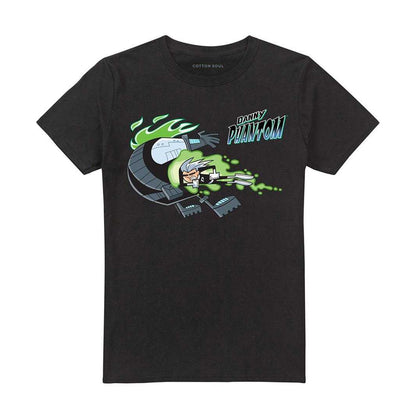 Black - Front - Danny Phantom Unisex Adult Fights With Skulker T-Shirt