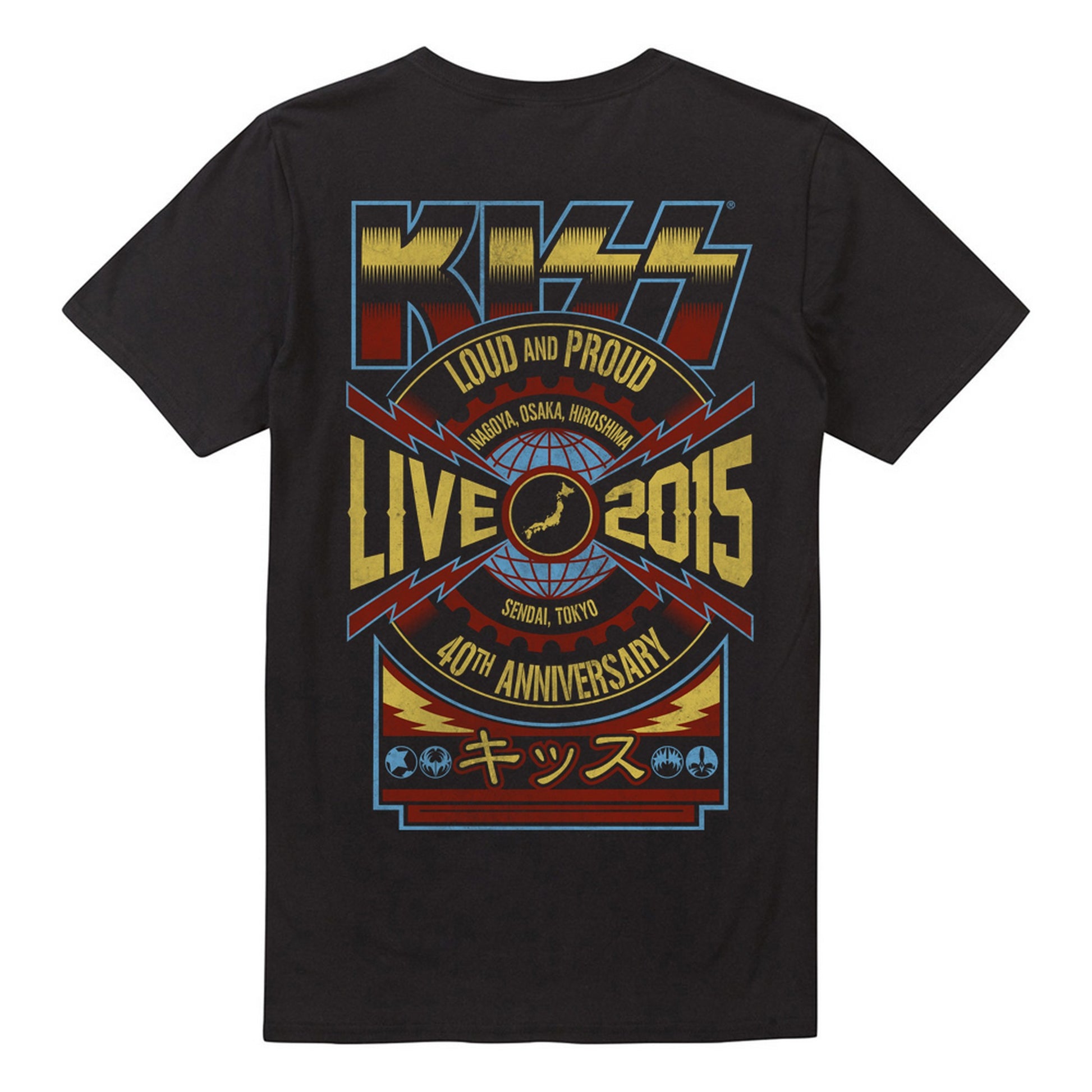 Black - Back - Kiss Mens Live In Japan T-Shirt