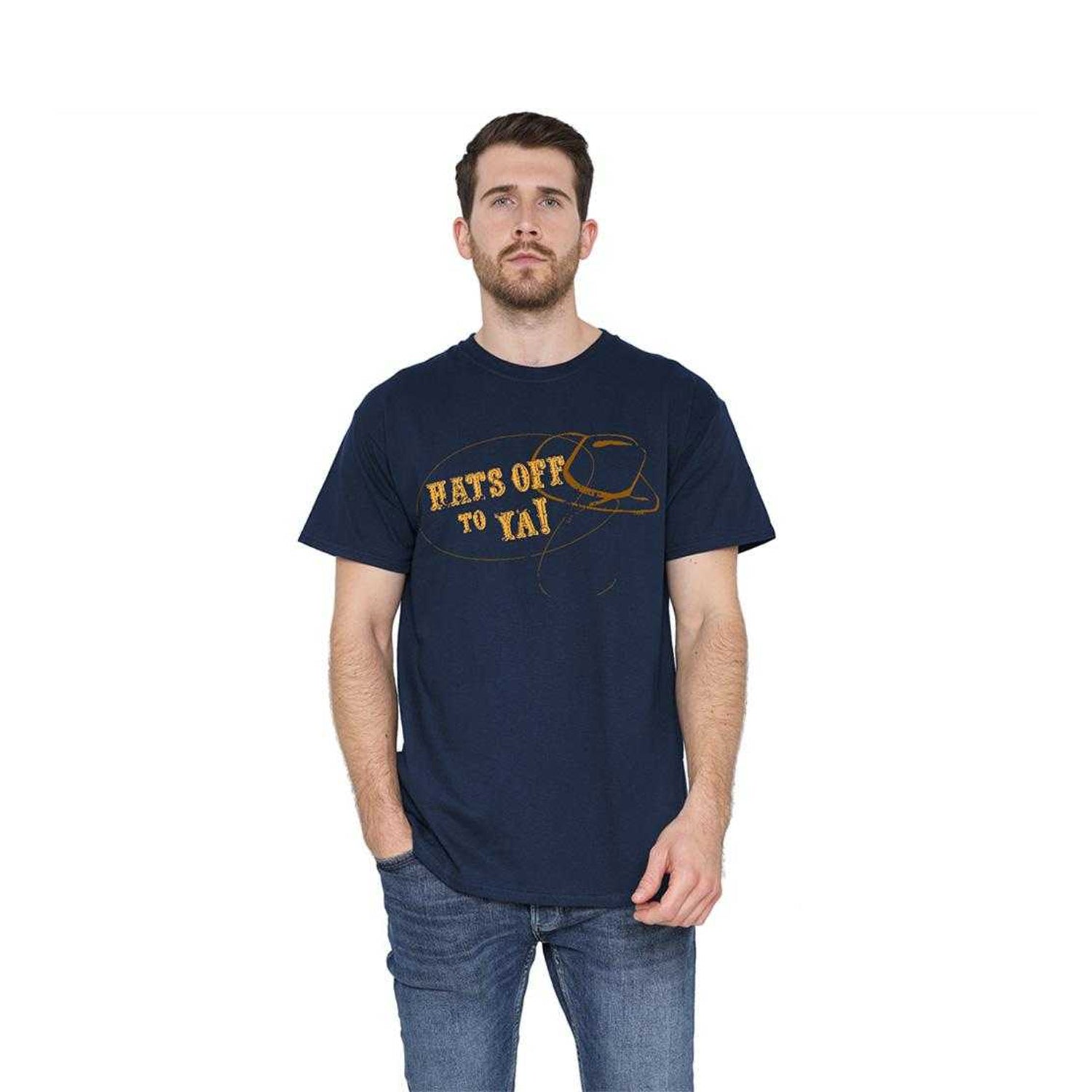 Navy - Lifestyle - Hey Dude Unisex Adult Hats Off To Ya T-Shirt
