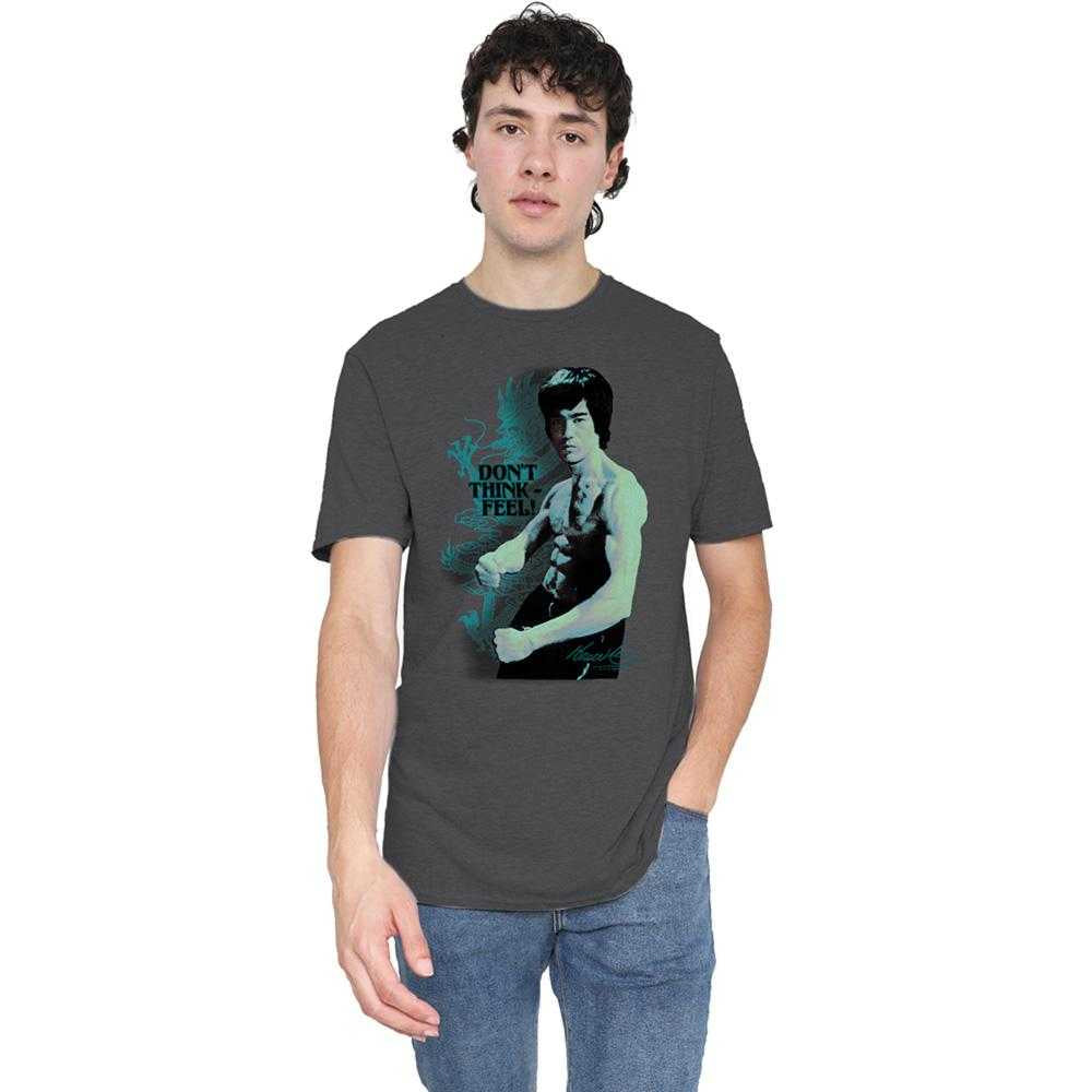 Charcoal - Lifestyle - Bruce Lee Unisex Adult Feel Heather T-Shirt