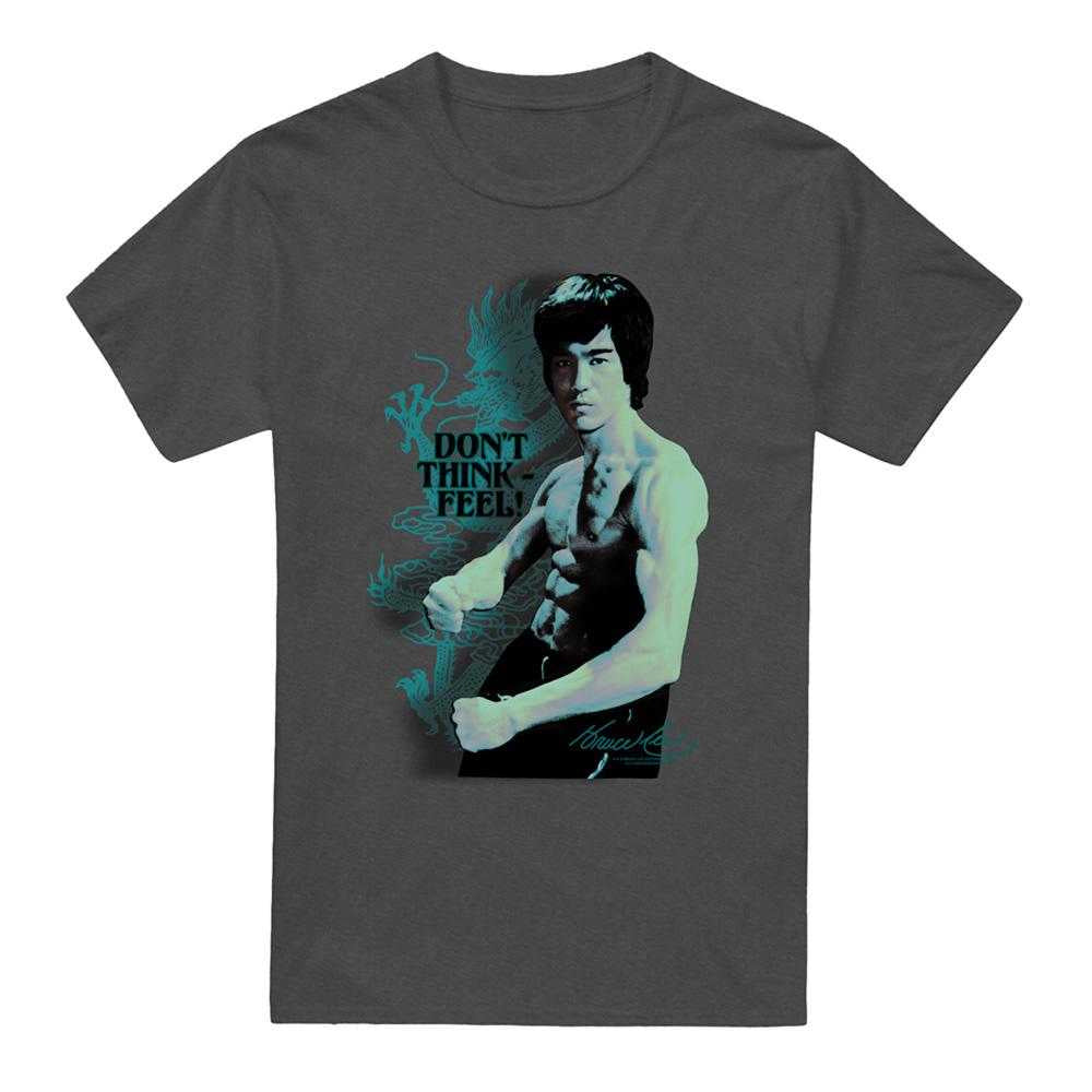 Charcoal - Front - Bruce Lee Unisex Adult Feel Heather T-Shirt
