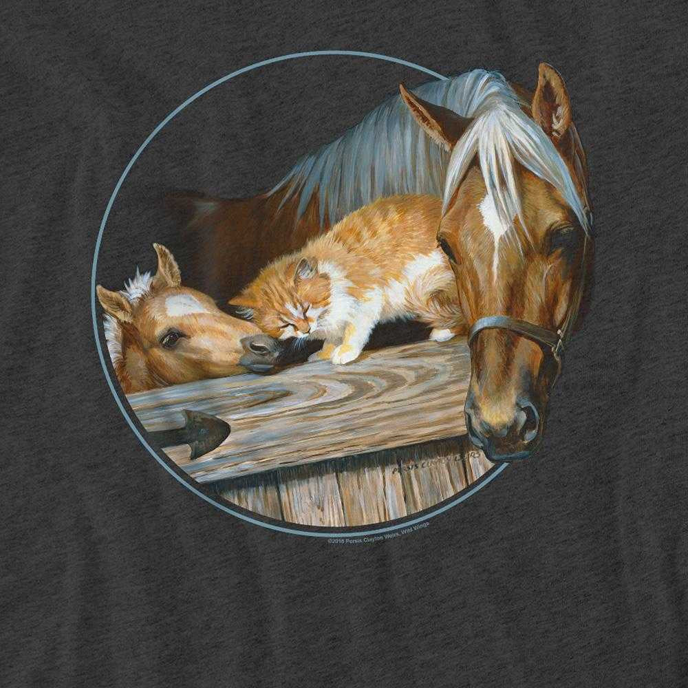 Charcoal - Side - Wild Wings Unisex Adult Everyone Loves Kitty Heather T-Shirt