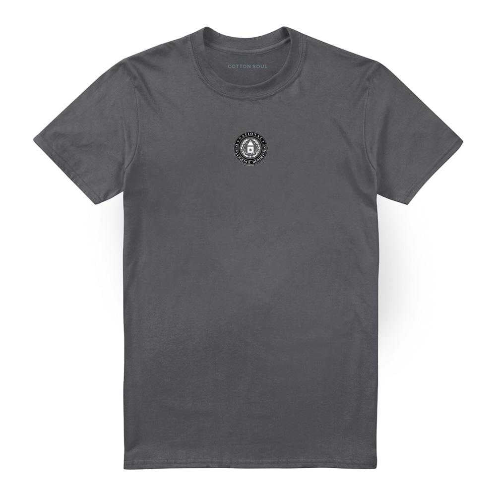 Charcoal - Front - Stargate SG-1 Unisex Adult National Intelligence Department Logo T-Shirt
