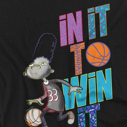 Black - Side - Hey Arnold! Unisex Adult In It To Win It Gerald Johanssen T-Shirt