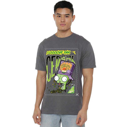 Charcoal - Lifestyle - Invader Zim Unisex Adult Krixpy Cereal Gir T-Shirt