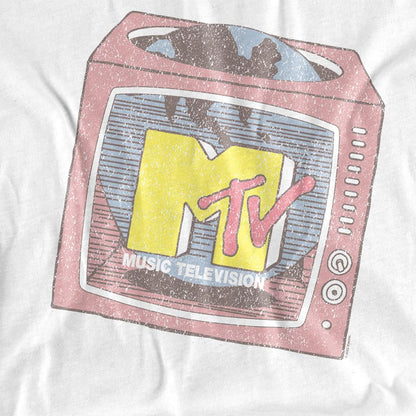 White - Side - MTV Unisex Adult What´s On Tv T-Shirt