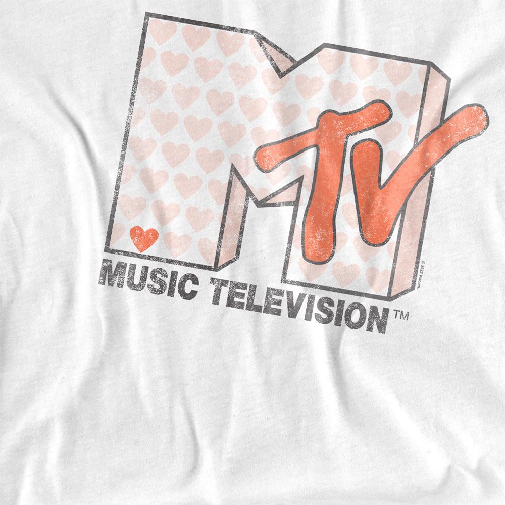 White - Side - MTV Unisex Adult Riot Heart T-Shirt