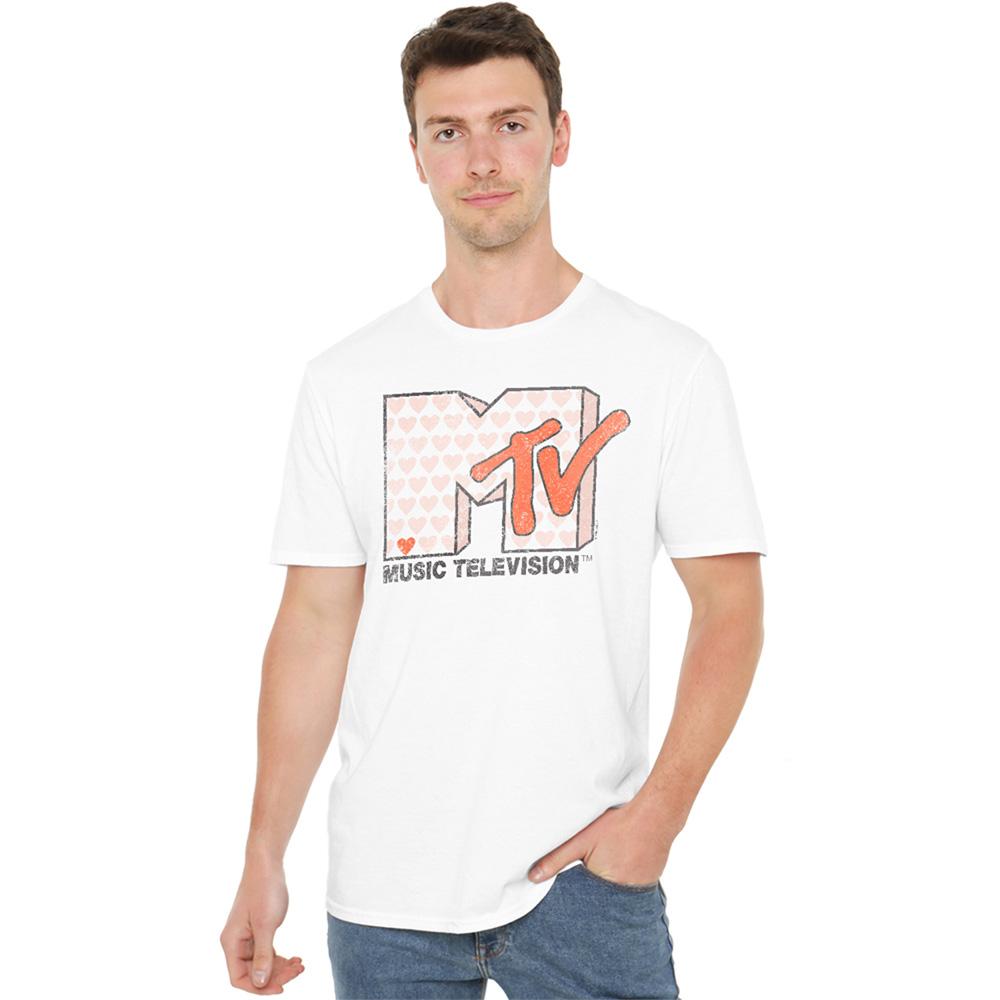 White - Lifestyle - MTV Unisex Adult Riot Heart T-Shirt