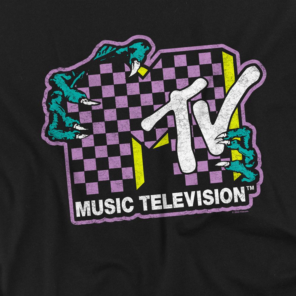 Black - Side - MTV Unisex Adult Zombie Hands Logo T-Shirt