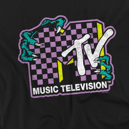 Black - Side - MTV Unisex Adult Zombie Hands Logo T-Shirt