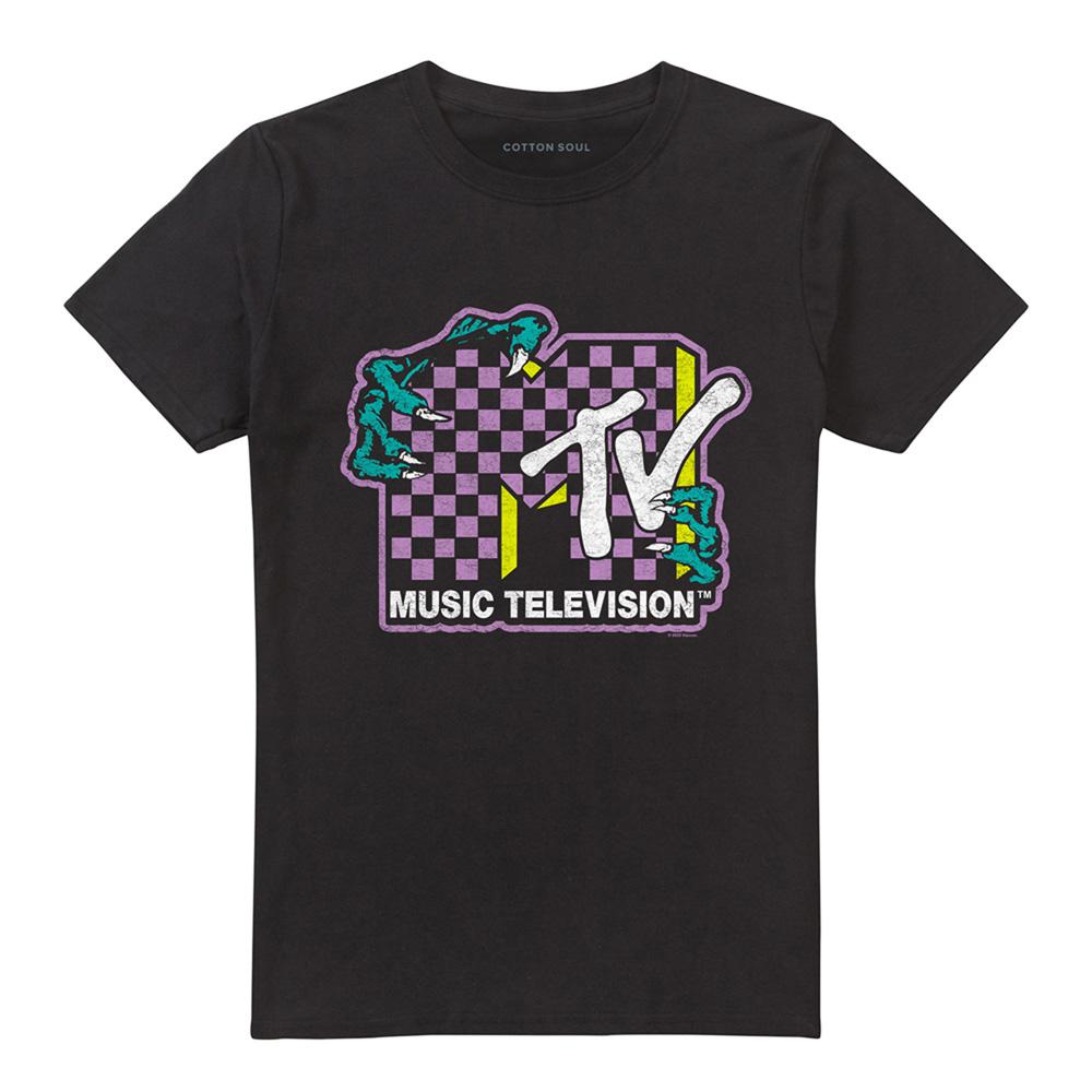 Black - Front - MTV Unisex Adult Zombie Hands Logo T-Shirt