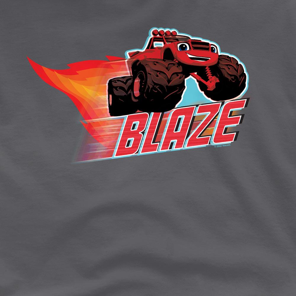 Charcoal - Side - Blaze & The Monster Machines Unisex Adult Badge T-Shirt