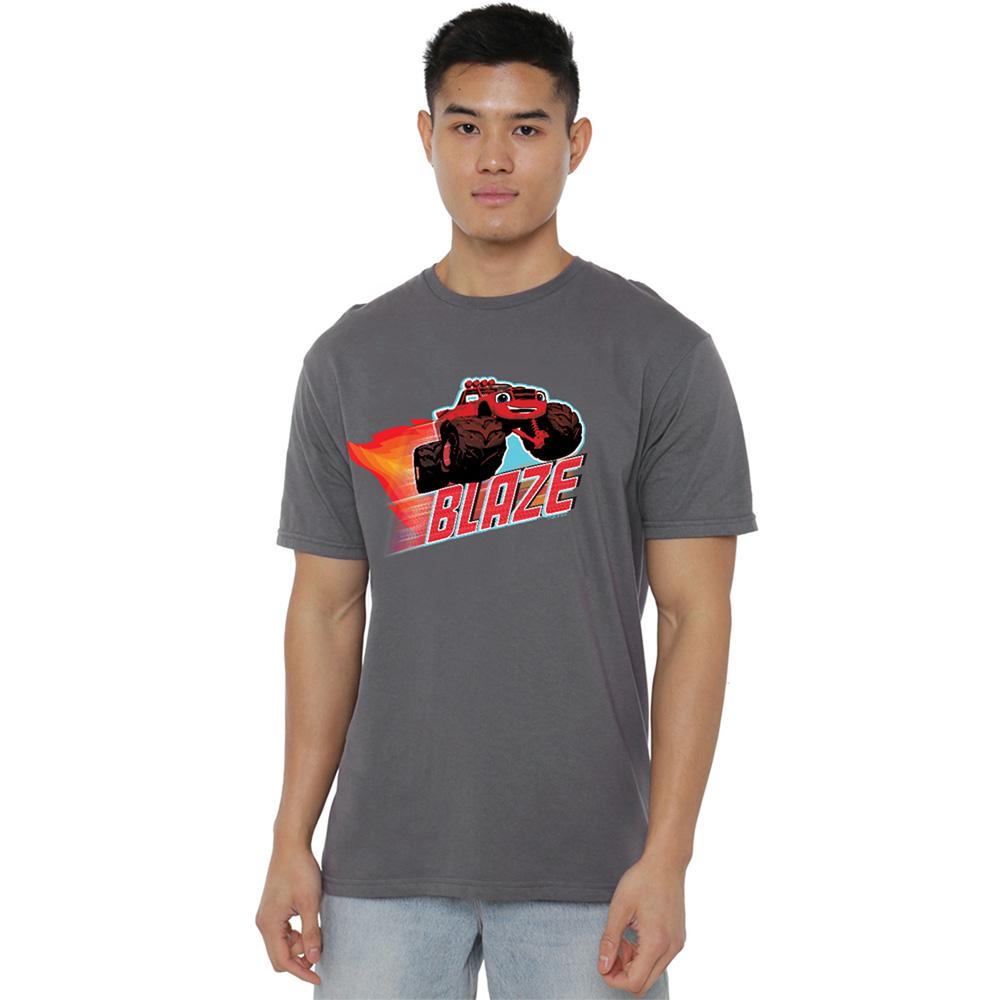 Charcoal - Lifestyle - Blaze & The Monster Machines Unisex Adult Badge T-Shirt
