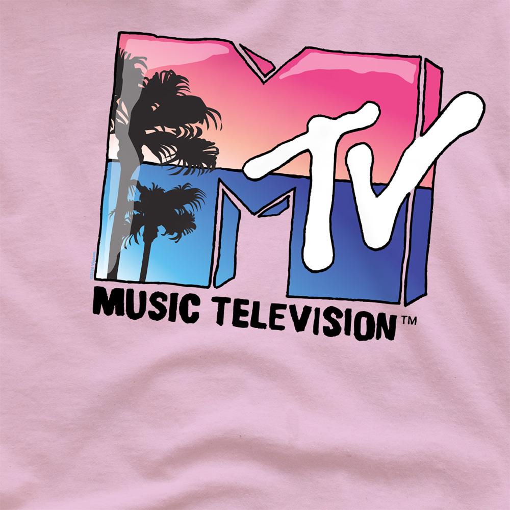 Pink - Side - MTV Unisex Adult Beach Sunset T-Shirt