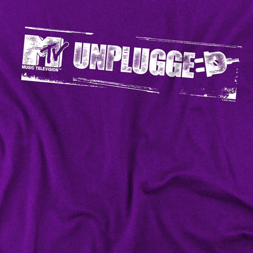 Purple - Side - MTV Unisex Adult Unplugged Distressed Logo T-Shirt