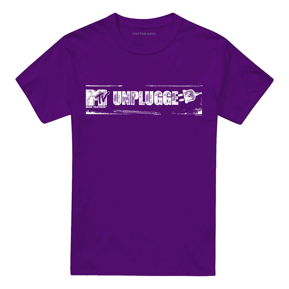 Purple - Front - MTV Unisex Adult Unplugged Distressed Logo T-Shirt