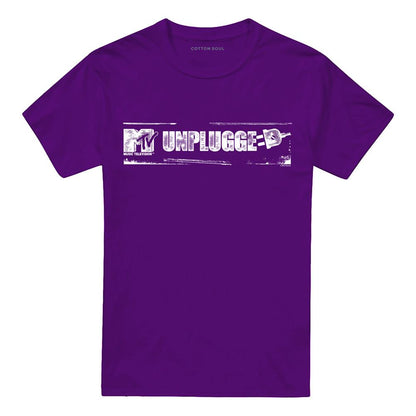 Purple - Front - MTV Unisex Adult Unplugged Distressed Logo T-Shirt