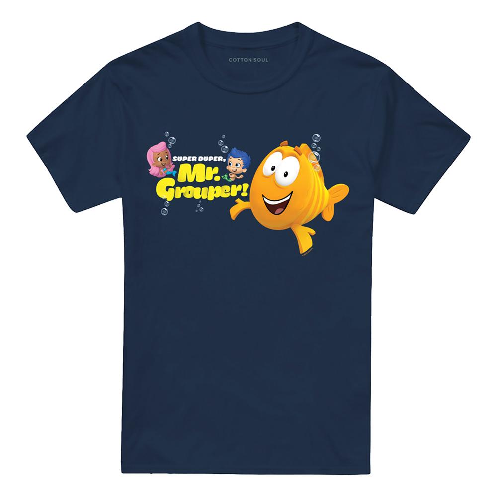 Navy - Front - Bubble Guppies Unisex Adult Super Duper T-Shirt